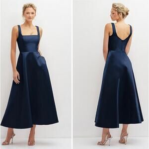Dessy Collection Navy Midi Dress